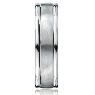 Benchmark 6mm High Polished Round Edge Carved Design Band - view 3 of 4