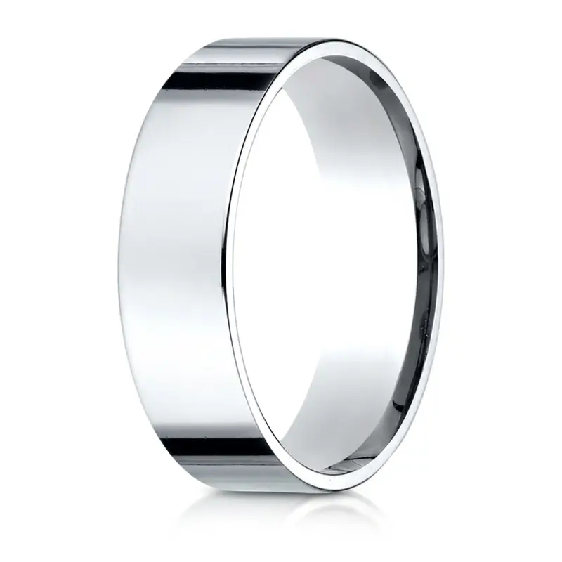 14K white gold 6mm. high polish Benchmark-Plain-Flat-Comfort-Fit-Wedding-Band - alternate view 4