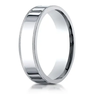 Benchmark-Plain Flat Milgrain Comfort Fit Wedding Band - view 1 of 6