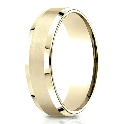 Light Comfort Satin-Finished with High Polished Beveled Edge Carved Design Band - view 1 of 6