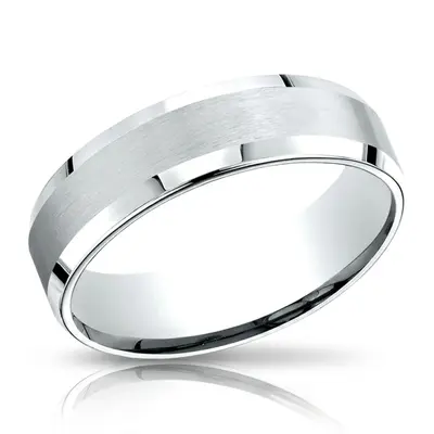 Light Comfort Satin-Finished with High Polished Beveled Edge Carved Design Band - view 3 of 6