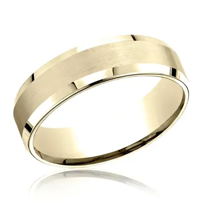 Light Comfort Satin-Finished with High Polished Beveled Edge Carved Design Band - view 6 of 6
