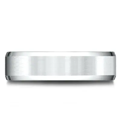 Light Comfort Satin-Finished with High Polished Beveled Edge Carved Design Band - view 4 of 6