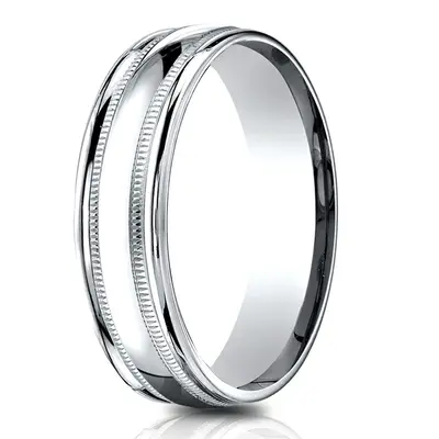 Light Comfort High Polished with Milgrain Round Edge Carved Design Band - view 1 of 6
