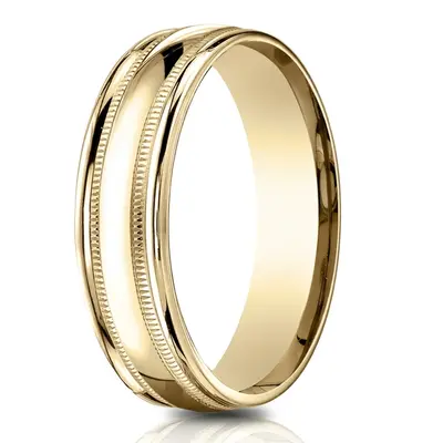 Light Comfort High Polished with Milgrain Round Edge Carved Design Band - view 2 of 6