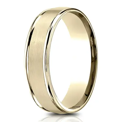 Light Comfort Satin Finish High Polished Round Edge Carved Design Band - view 1 of 6