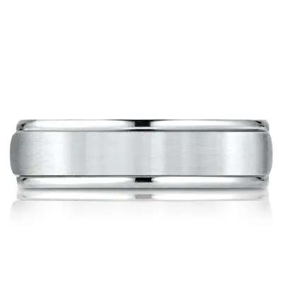 Light Comfort Satin Finish High Polished Round Edge Carved Design Band - view 5 of 6