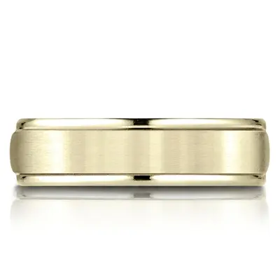 Light Comfort Satin Finish High Polished Round Edge Carved Design Band - view 4 of 6