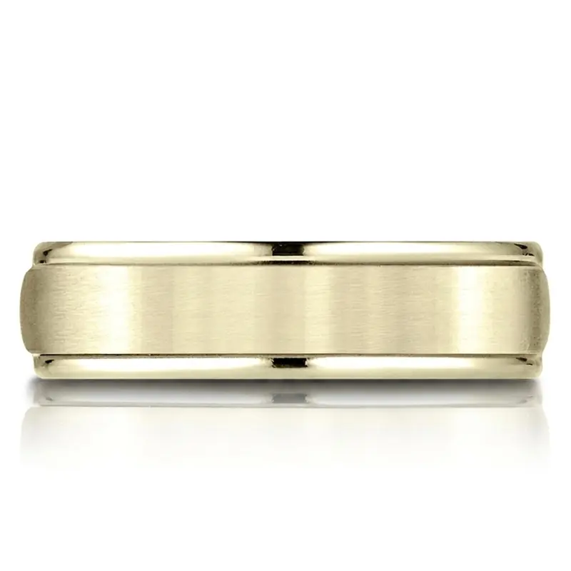 14K yellow gold 6.5mm satin Light-Comfort-Satin-Finish-High-Polished-Round - alternate view 4