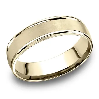 Light Comfort Satin Finish High Polished Round Edge Carved Design Band - view 6 of 6