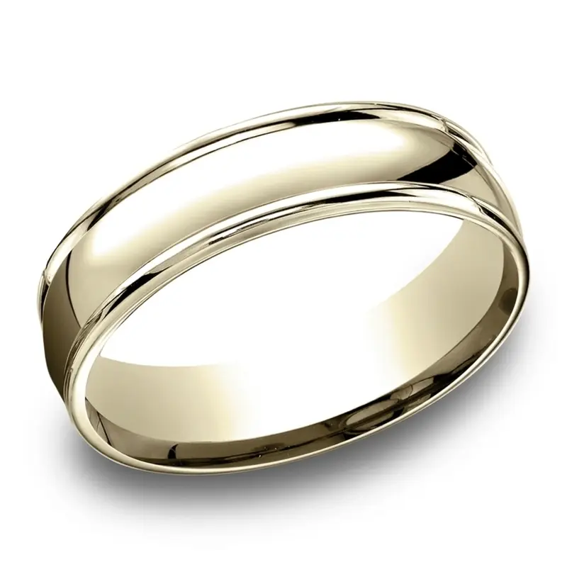 14K yellow gold 6.5mm high polish Light-Comfort-High-Polish-Finish-Round-Edge-Design - alternate view 5