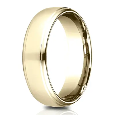 Light Comfort 6.5mm Drop Edge High Polish Design Band - view 1 of 6