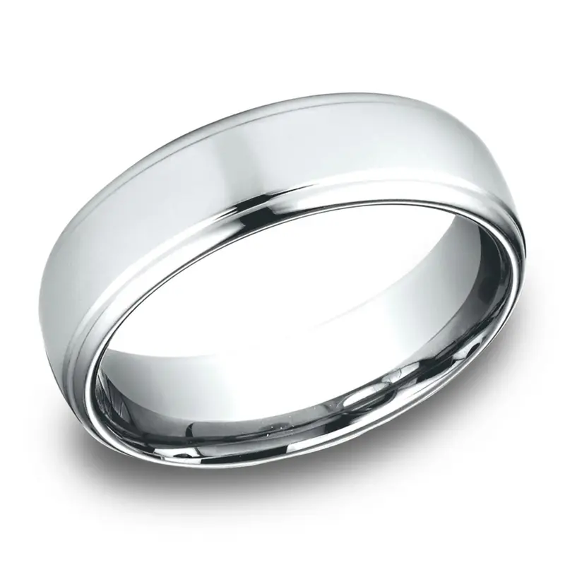 14K white gold 6.5mm high polish Light-Comfort-65mm-Drop-Edge-High-Polish-Design - alternate view 3