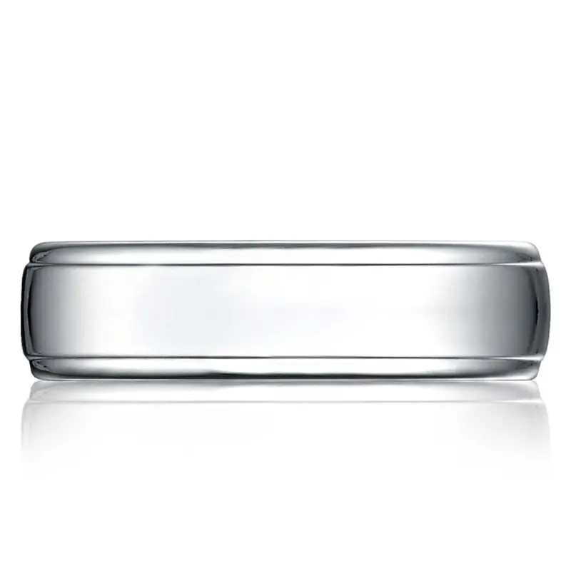14K white gold 6.5mm high polish Light-Comfort-65mm-Drop-Edge-High-Polish-Design - alternate view 4