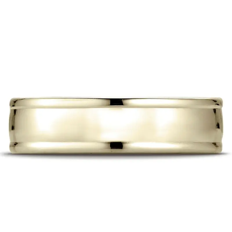 14K yellow gold 6.5mm high polish Light-Comfort-High-Polish-Finish-Round-Edge-Design - alternate view 6