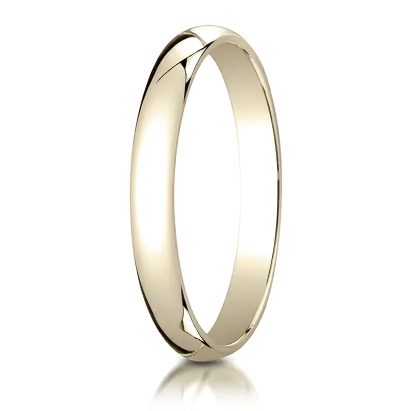 10K yellow gold 3mm. high polish Benchmark-Plain-Half-Round-Dome-Wedding-Band - alternate view 5