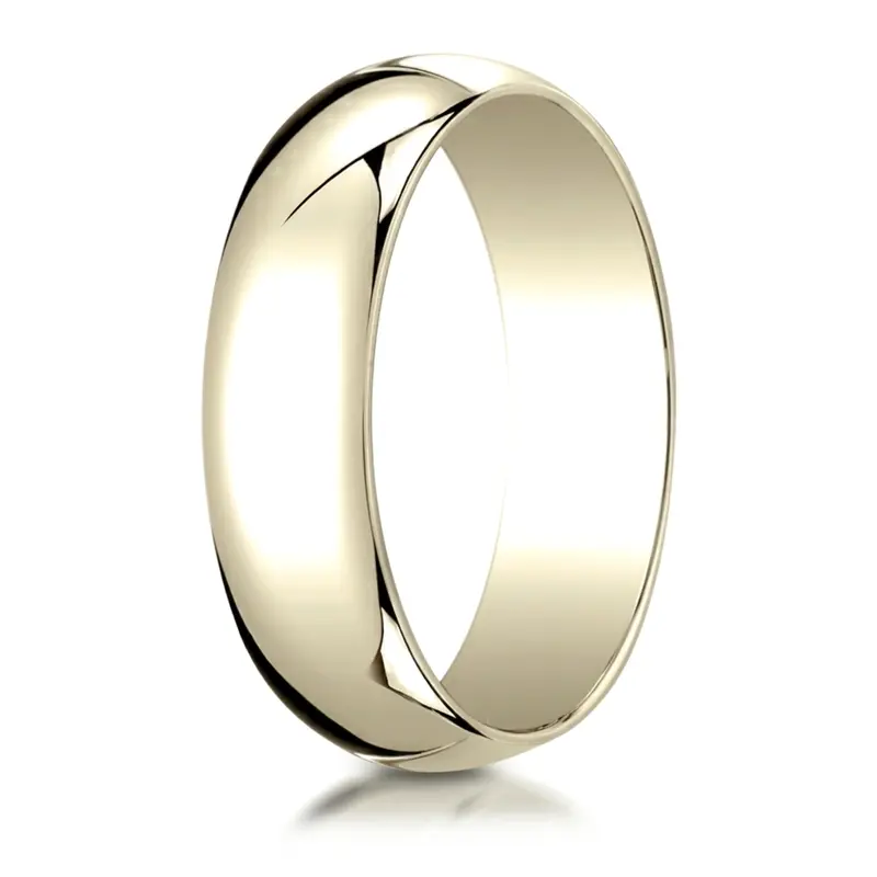 10K yellow gold 6mm. high polish Benchmark-Plain-Half-Round-Dome-Wedding-Band - alternate view 10