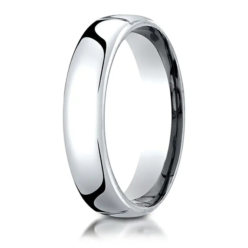 10K white gold 5.5mm. high polish Benchmark-Plain-European-Comfort-Fit-Wedding-Band - alternate view 2