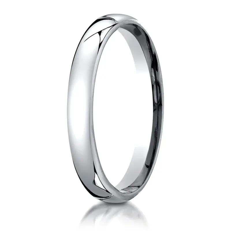 10K all white gold 3.5mm. high polish Benchmark-Plain-European-Comfort-Fit-Wedding-Band - main view