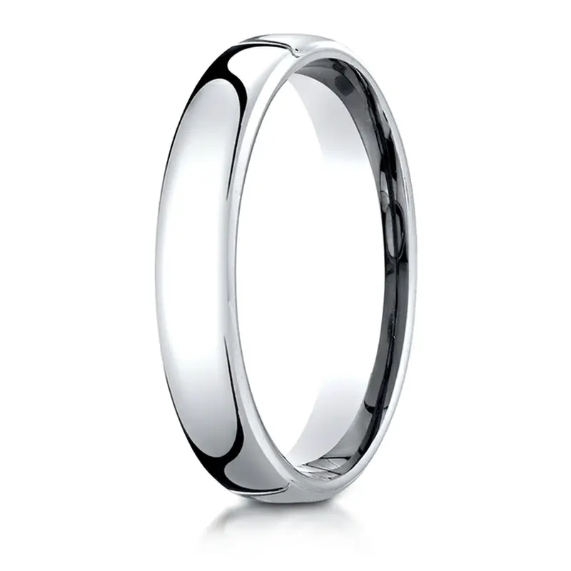10K all white gold 4.5mm. high polish Benchmark-Plain-European-Comfort-Fit-Wedding-Band - alternate view 4