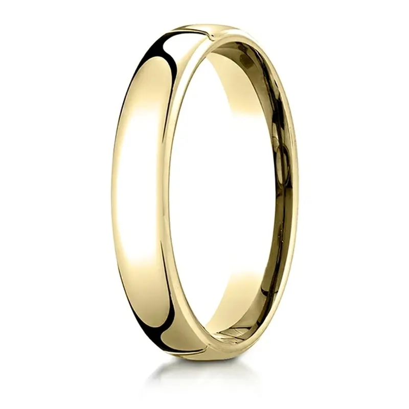 10K all yellow gold 4.5mm. high polish Benchmark-Plain-European-Comfort-Fit-Wedding-Band - alternate view 6