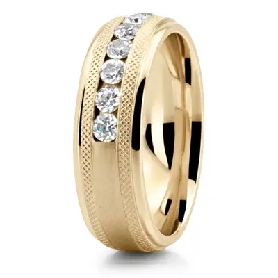 Vintage Milgrain Design Channel Set Diamond Band - view 2 of 4