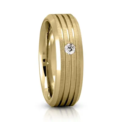 Line Cut Solitaire Diamond Wedding Band - view 3 of 8