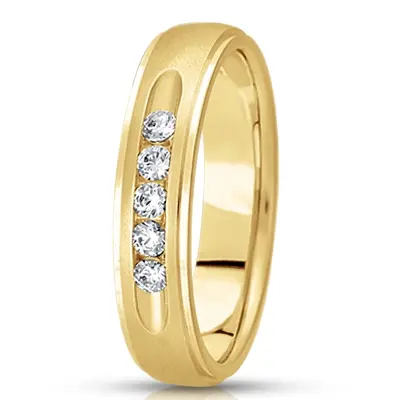 Channel Set Step Edge Round Diamond Ring - view 5 of 7