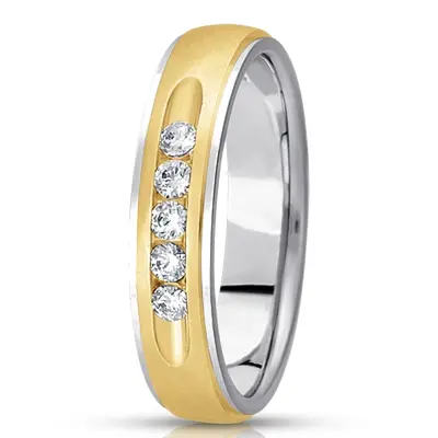 Channel Set Step Edge Round Diamond Ring - view 6 of 7