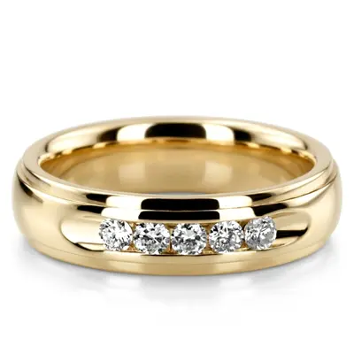 Channel Set Step Edge Round Diamond Ring - view 3 of 7