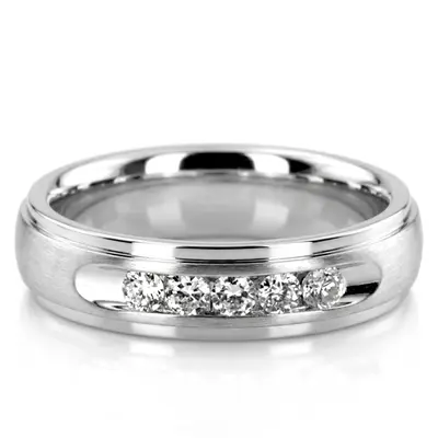 Channel Set Step Edge Round Diamond Ring alternate view