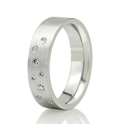 Milky Way Brilliant Cut Diamond Wedding Band  - view 6 of 7
