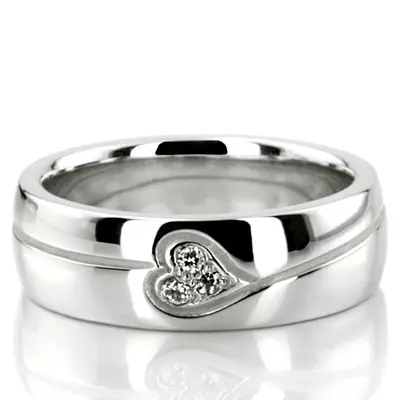 Elegant Heart Diamond Wedding Ring