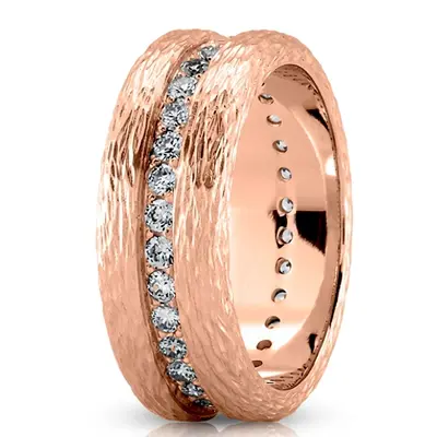 Rough Cut Finish Diamond Wedding Band - view 7 of 7