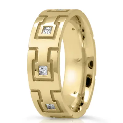 Greek Key Princess Diamond Wedding Band alternate view