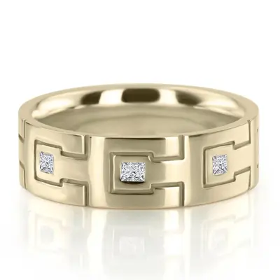 Greek Key Princess Diamond Wedding Band - view 6 of 7