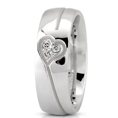 Elegant Heart Diamond Wedding Ring - view 4 of 6