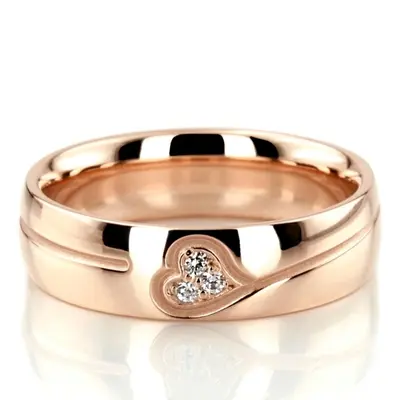 Elegant Heart Diamond Wedding Ring - view 3 of 6
