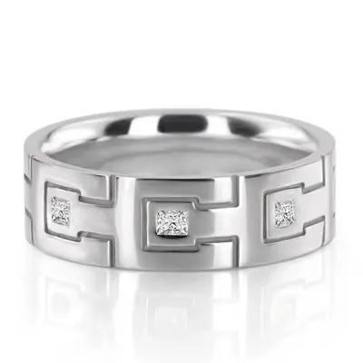 Greek Key Princess Diamond Wedding Band - view 7 of 7