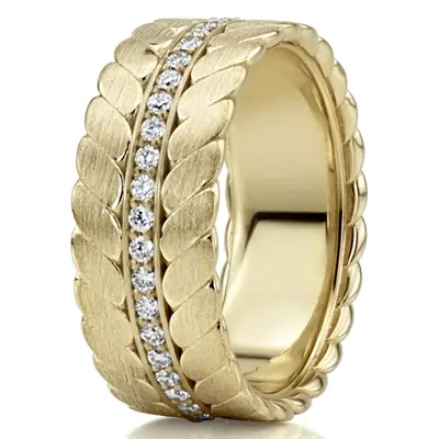 Braided Look Diamond Wedding Ring - view 1 of 7