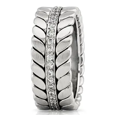 Braided Look Diamond Wedding Ring - view 4 of 7
