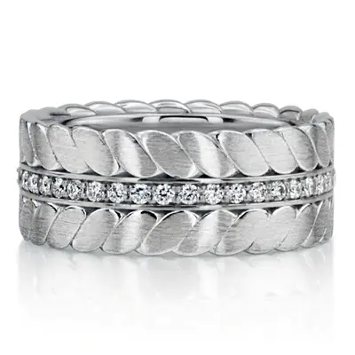 Braided Look Diamond Wedding Ring - view 3 of 7