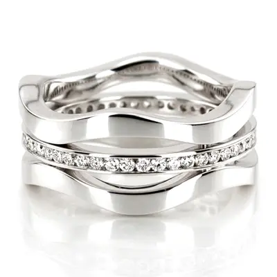 Curved Diamond Wedding Band - view 1 of 5
