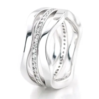 Curved Diamond Wedding Band - view 4 of 5