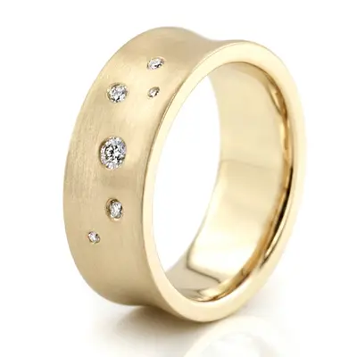 Scattered Concave Diamond Wedding Band - view 4 of 4