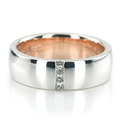 Color Duo Contemporary Princess Cut Diamond Wedding Band - view 1 of 2