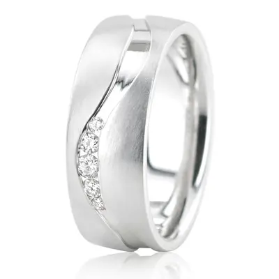 Unique Carved Diamond Wedding Band - view 3 of 4