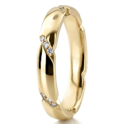 Diagonal Set Low Dome Diamond Wedding Ring - view 4 of 4