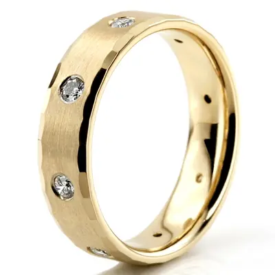 Fine Satin Finish Diamond Wedding Ring  - view 4 of 4