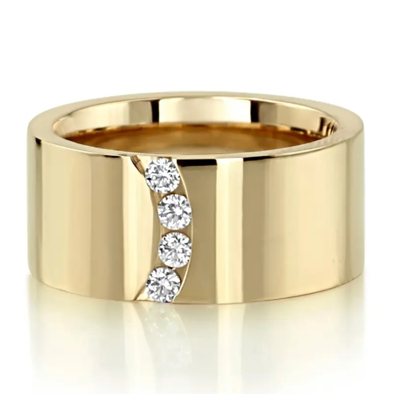 platinum 9mm. shiny finish Basic-Diamond-Wedding-Band - alternate view 2